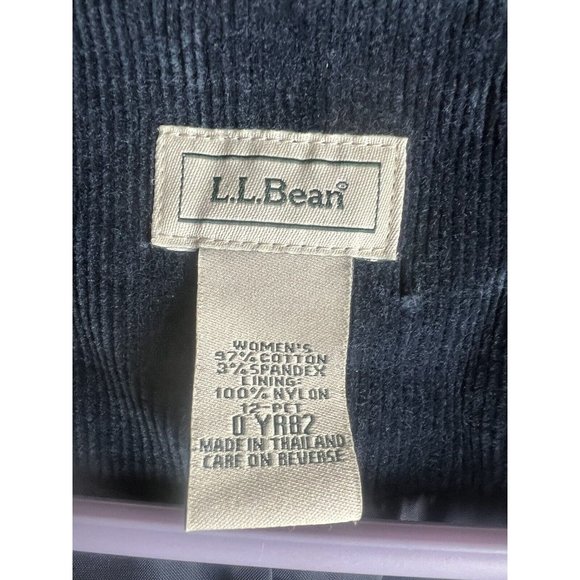 L.L. Bean Women's Size 12 Petite Blue Corduroy Jacket - Picture 5 of 6